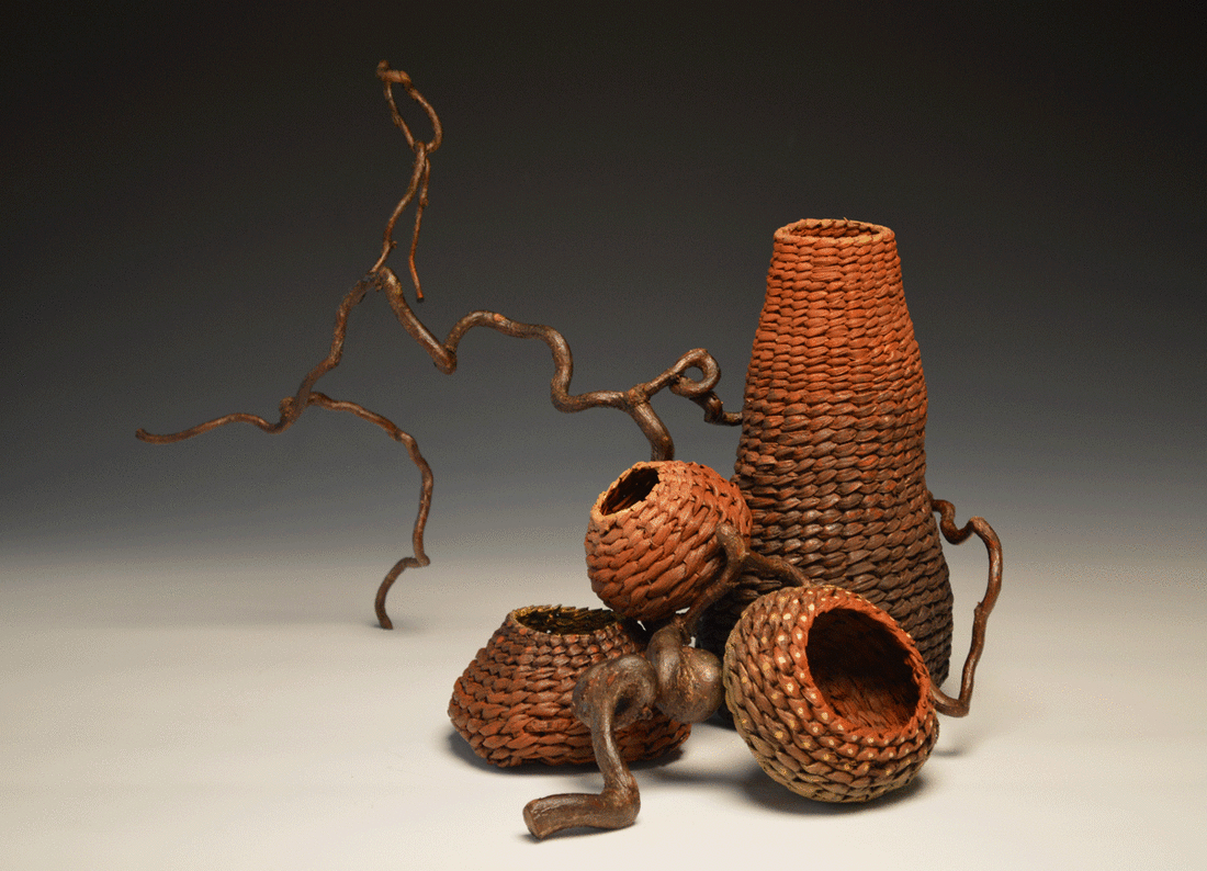 sculptural basketry, basket art, branch art, organic sculpture
